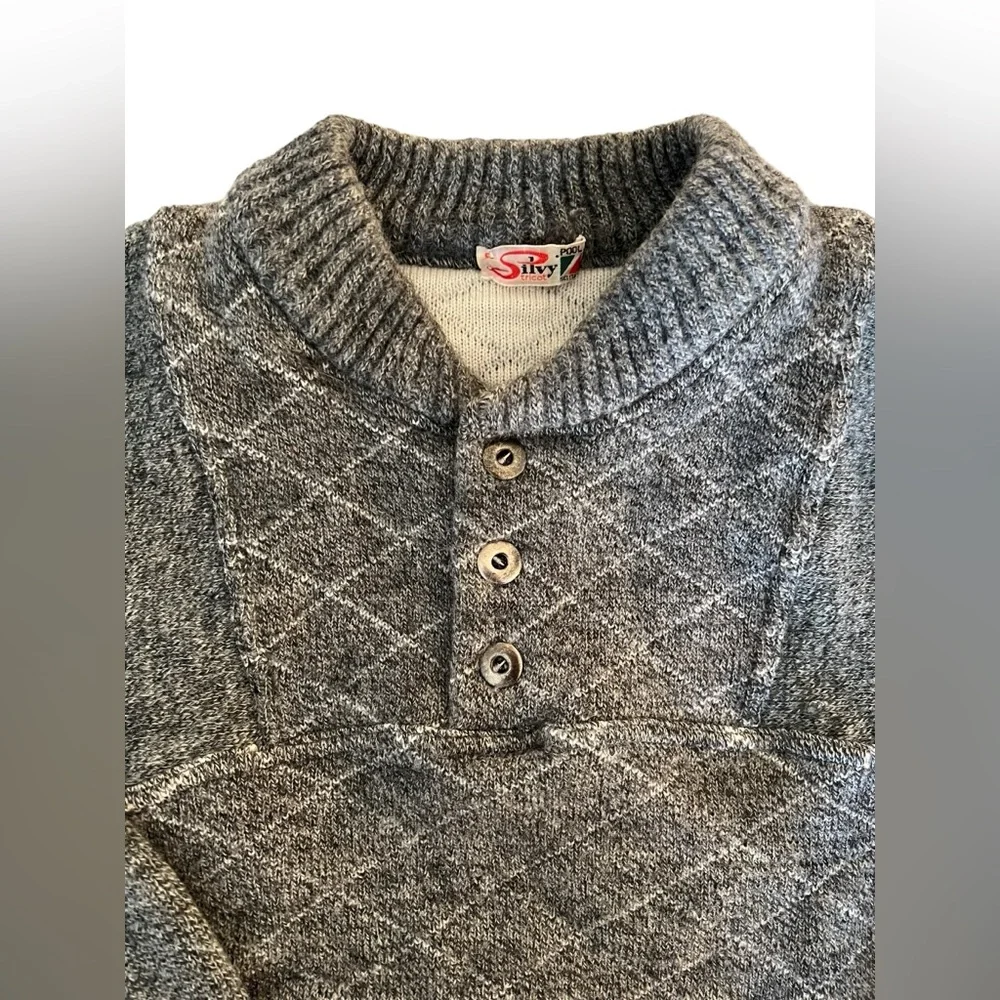 Silvy Tricot Vintage‎ Italy Sweater Size 58 Wool Alpaca Gray Men’s